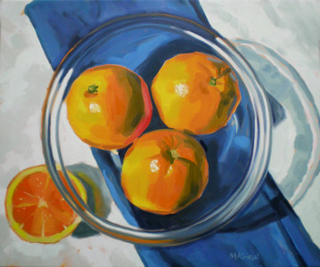 Oranges & glass bowl