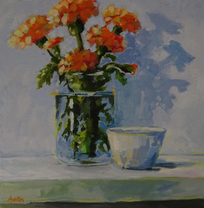 Mason Jar 15, marigolds