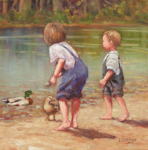 Feeding the mallards - SOLD