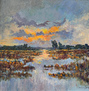 Setting Sun on the Marshland