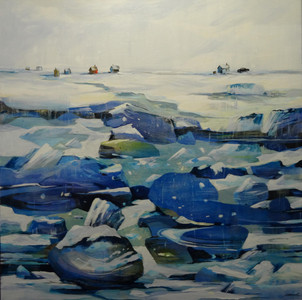 Ice Fishing Shacks, Gimli shoreline