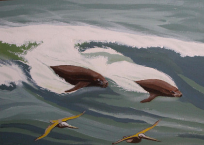 Sea Lions on the hunt
