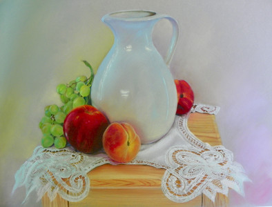 Fruit & Pitcher on Lace