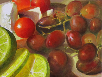 Lime, Cheese and Grapes