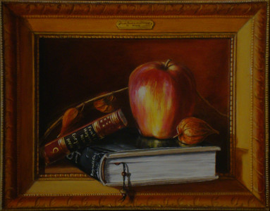 Apple,Books and Frame