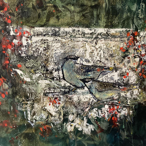 Garden Wall with Waxwings