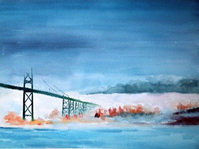 Lions Gate Bridge in Fog
