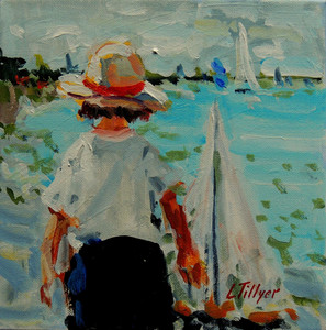 boy and  sailboats