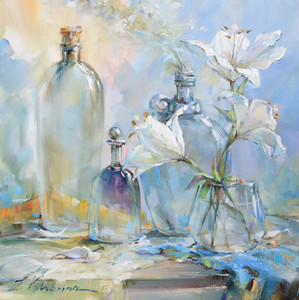 Still life with three white lilies