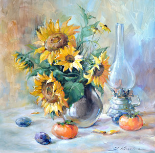 Still life with the sunflowers