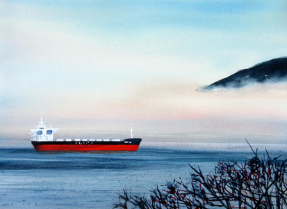 In a Fog, Spanish Banks from Admiral Trail