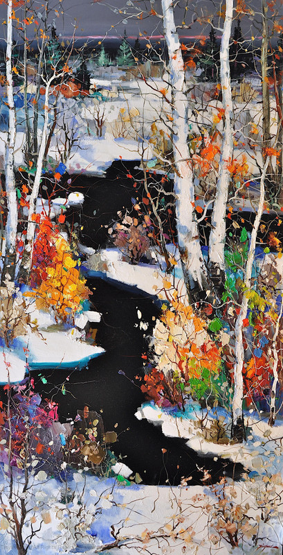 Serene winter birches