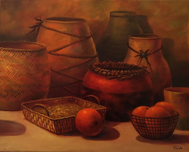 Baskets, Oranges & Jugs