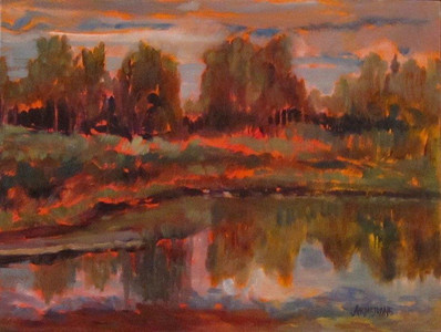 Reflective Pond, plein air