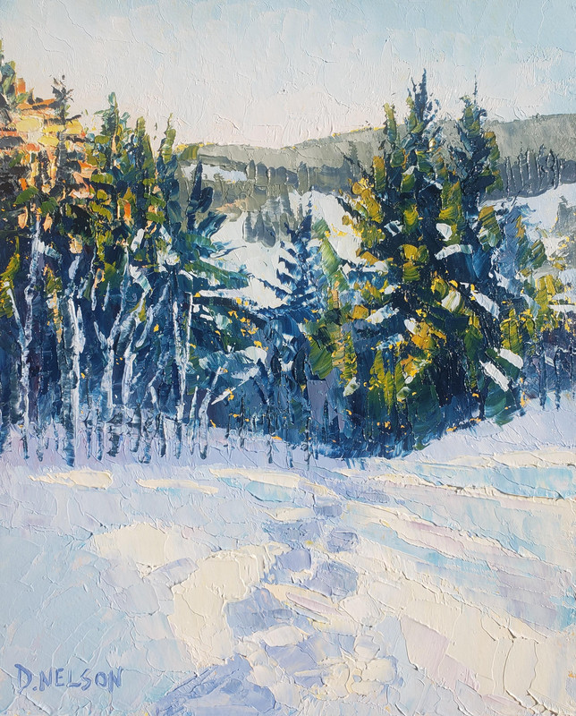 Winter Evening, Snowshoe Trails
