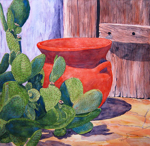 Cactus and Clay Pot