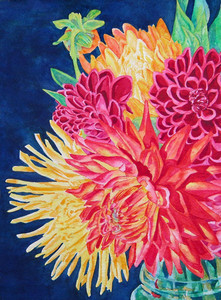 Flaming Dahlias