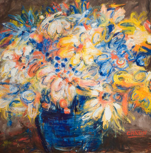 Flowers in Blue Vase 3