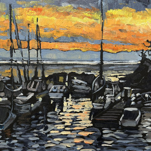 Sunset over the harbour
