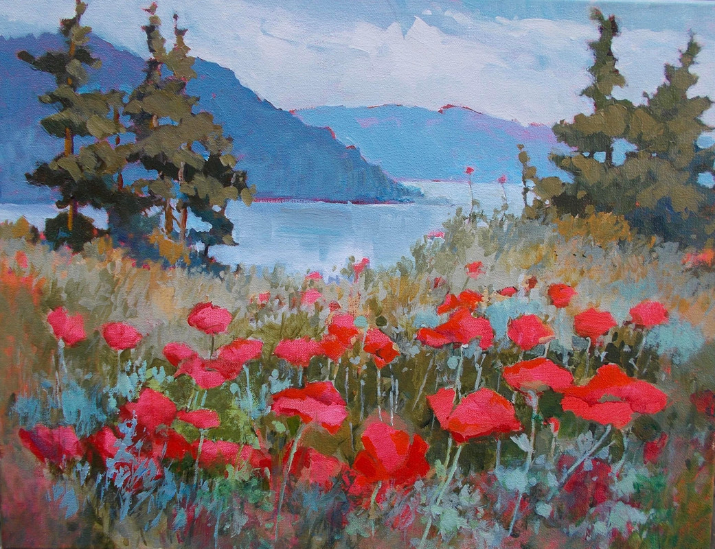 Poppies By The Lake