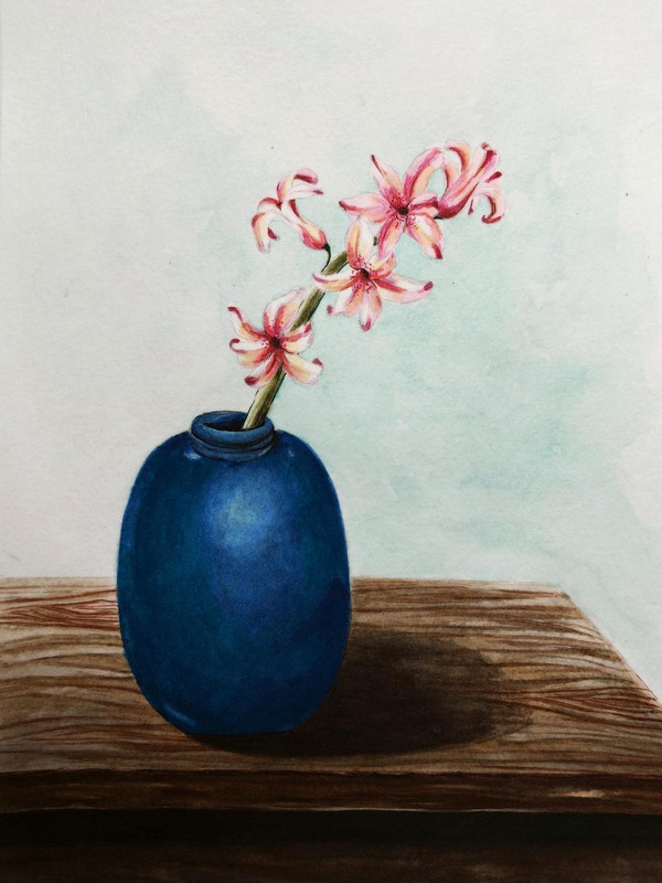 Blue Vase and Hyacinth