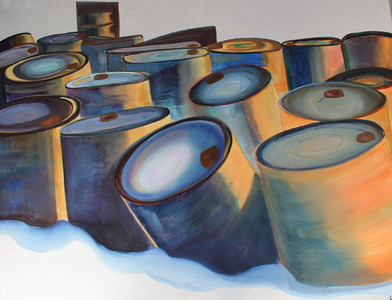 ON THE EDGE Abandoned Oil Drums Franz Joseph Island Russia