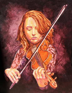 Woman In Purple with Violin