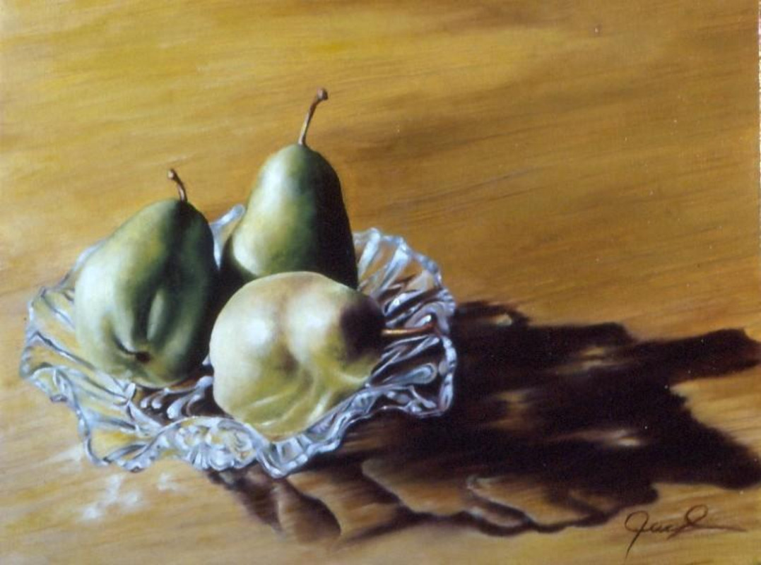 Pears in Crystal Bowl