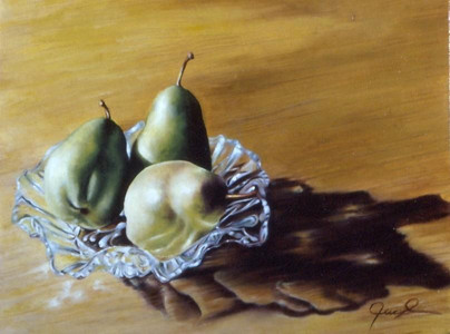 Pears in Crystal Bowl