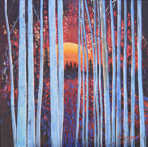 Blue Aspens at Dusk