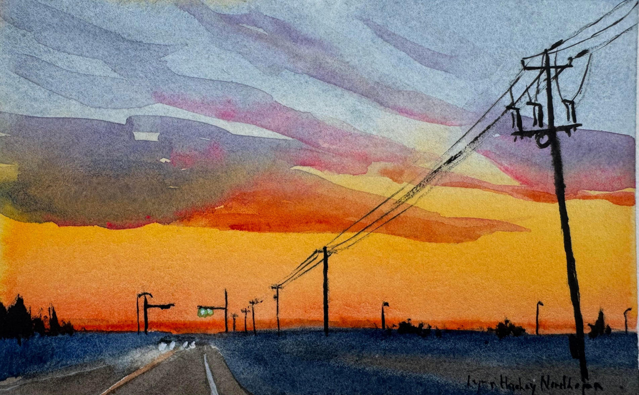 Sunset on the intersection