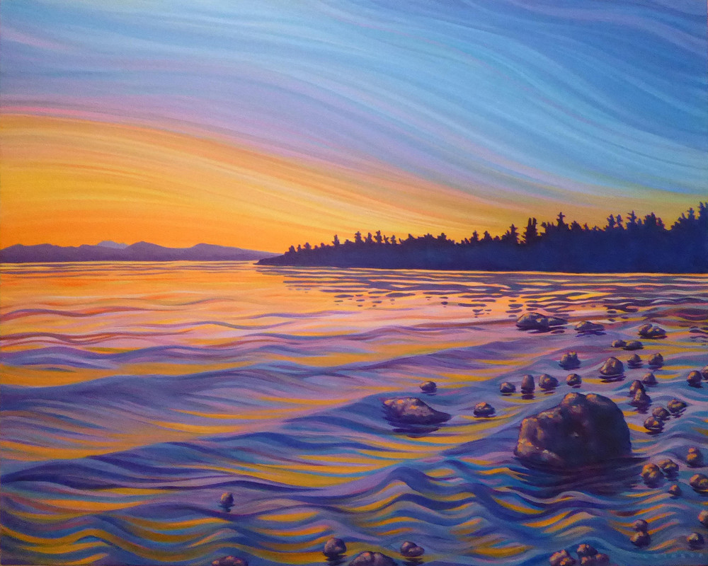 Sunrise on the Rocky Shore at Mount Douglas Beach