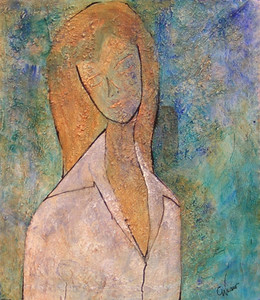 Meditating Woman (Self Portrait in the Style of Modigliani)