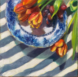Tulips and Grapes Blue Plate Quartet #1