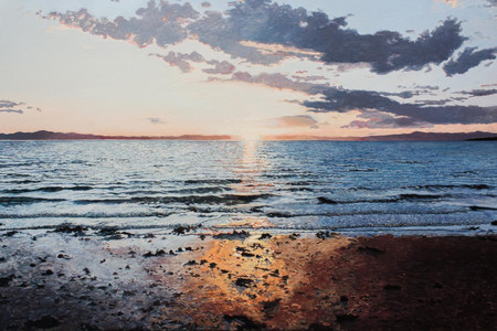 Soleil couchant sur la plage (Kamouraska, QC)