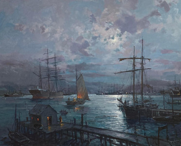 Moonlight at Coal Harbour, 1888