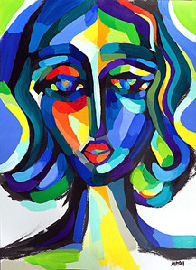 Blue Woman Expression