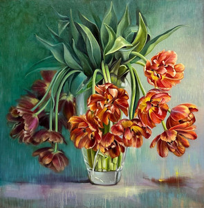 Parrot Tulips at Dusk