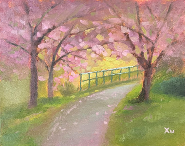 Blossom Path at Dusk
