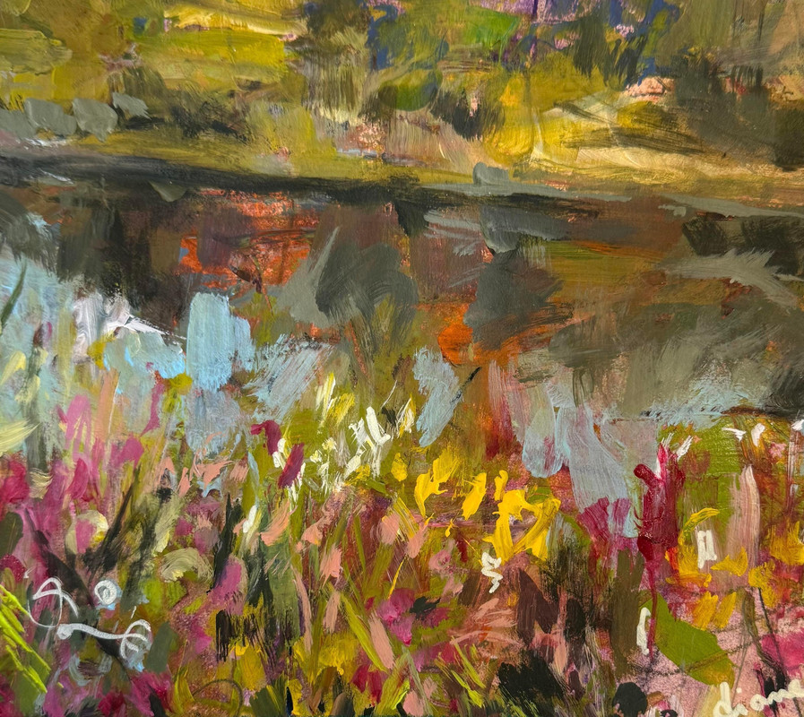 The River Flows Past the Flowers