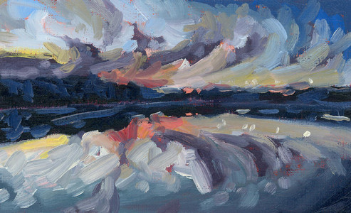 Evening Lights Over the River