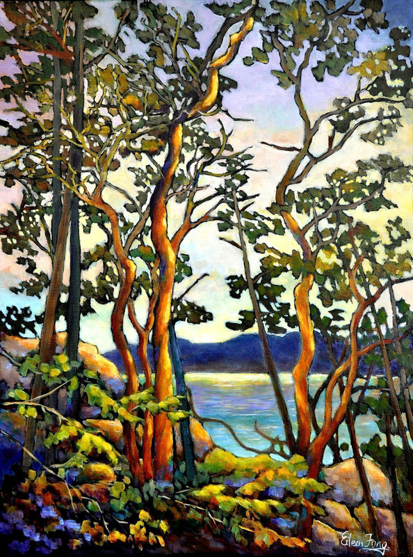 Arbutus Trees by the Shore