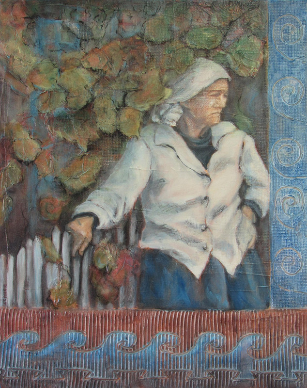 Babushka by Fence