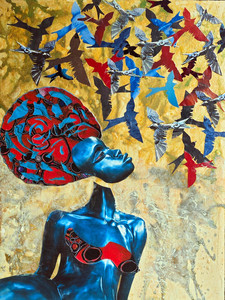 Contemplating Hunger (channeling Wangechi Mutu)