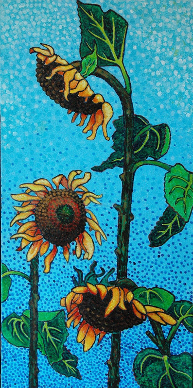 Three Happy Sunflowers #63