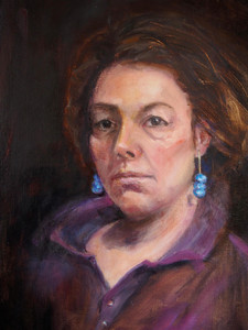 Self Portrait with Blue Earrings